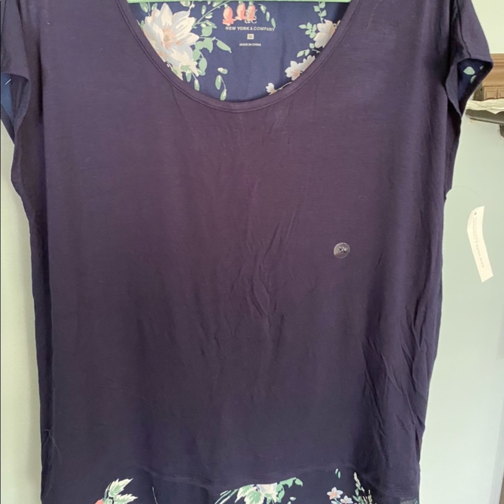 NY&Company Navy Blouse - XL (NWT)